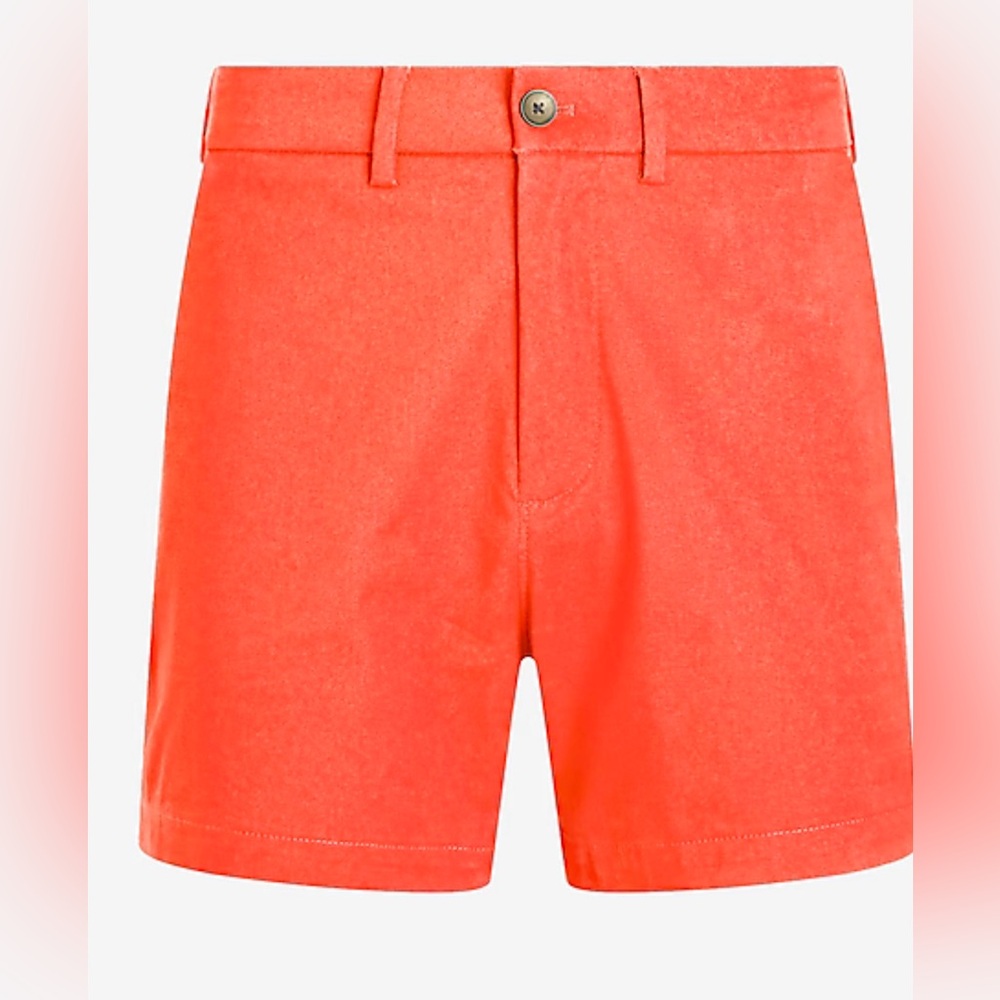 🧡 NWT Express Men’s Orange Hyper Stretch Shorts Size 40 6” Inseam